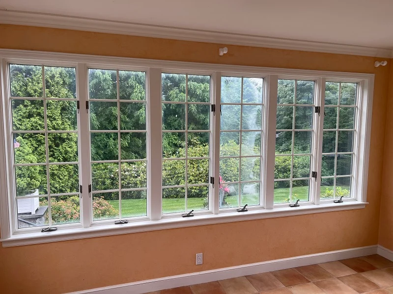 Wall of casement windows